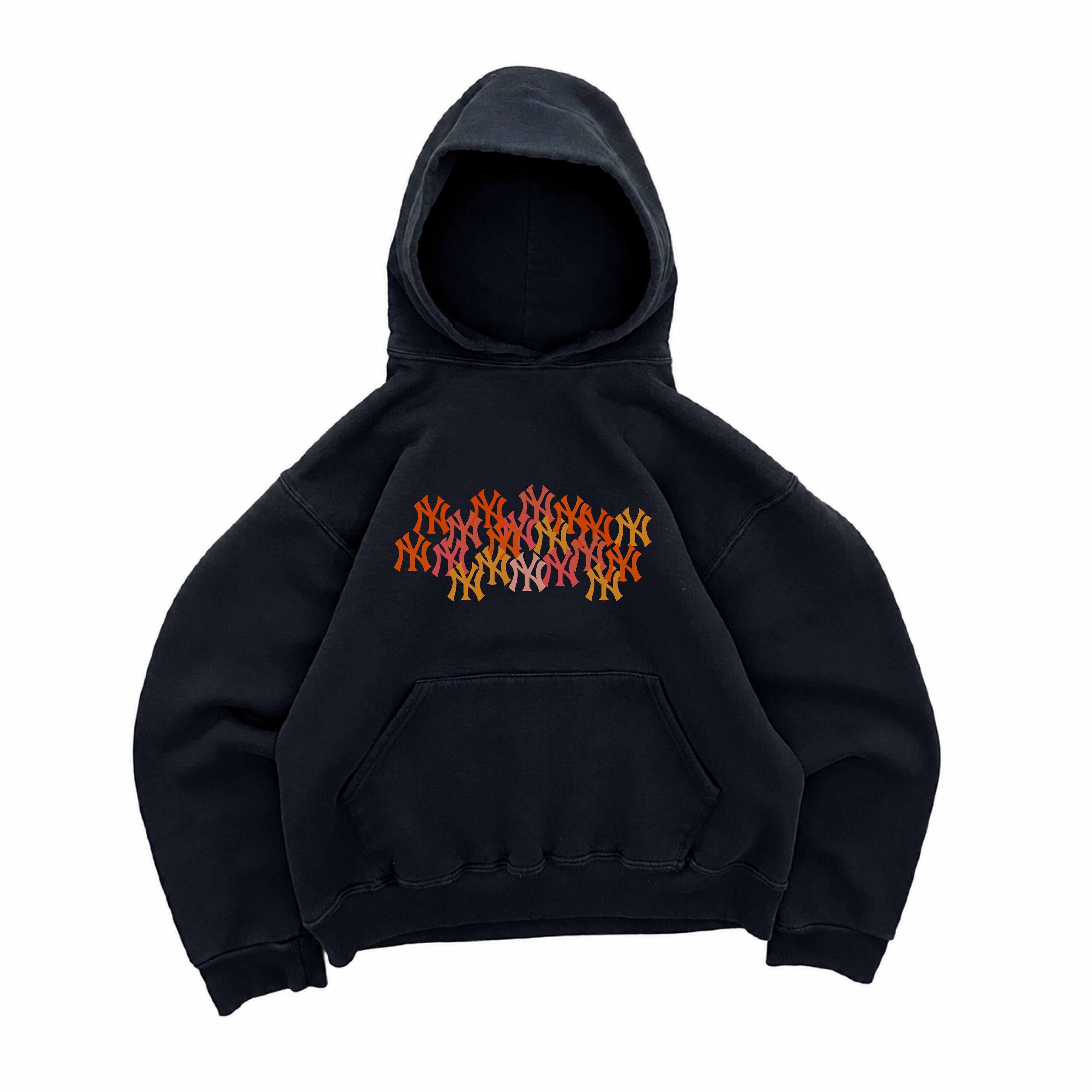 NEW YORK MULTIPLE LOGOS GRAPHIC HOODIE