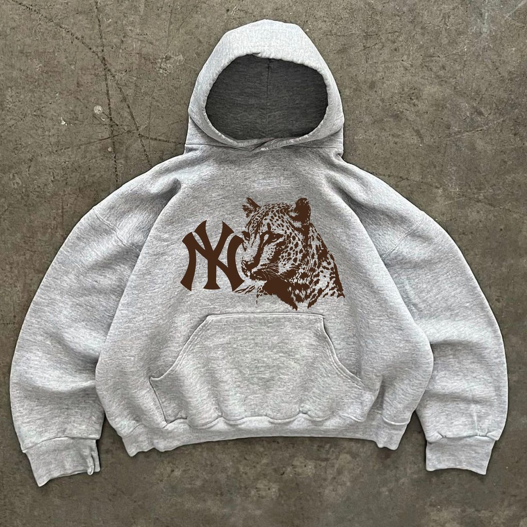 New York Yankees graphic boxy fit hoodie Y2K  "national cheetah"